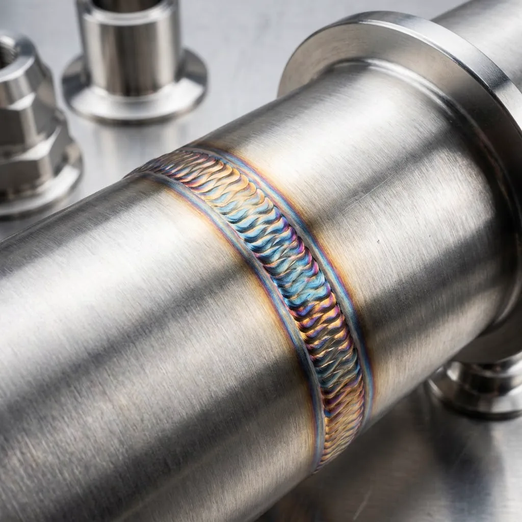 Cordón de soldadura TIG sobre acero inoxidable sanitario fabricado por AQUAINOX